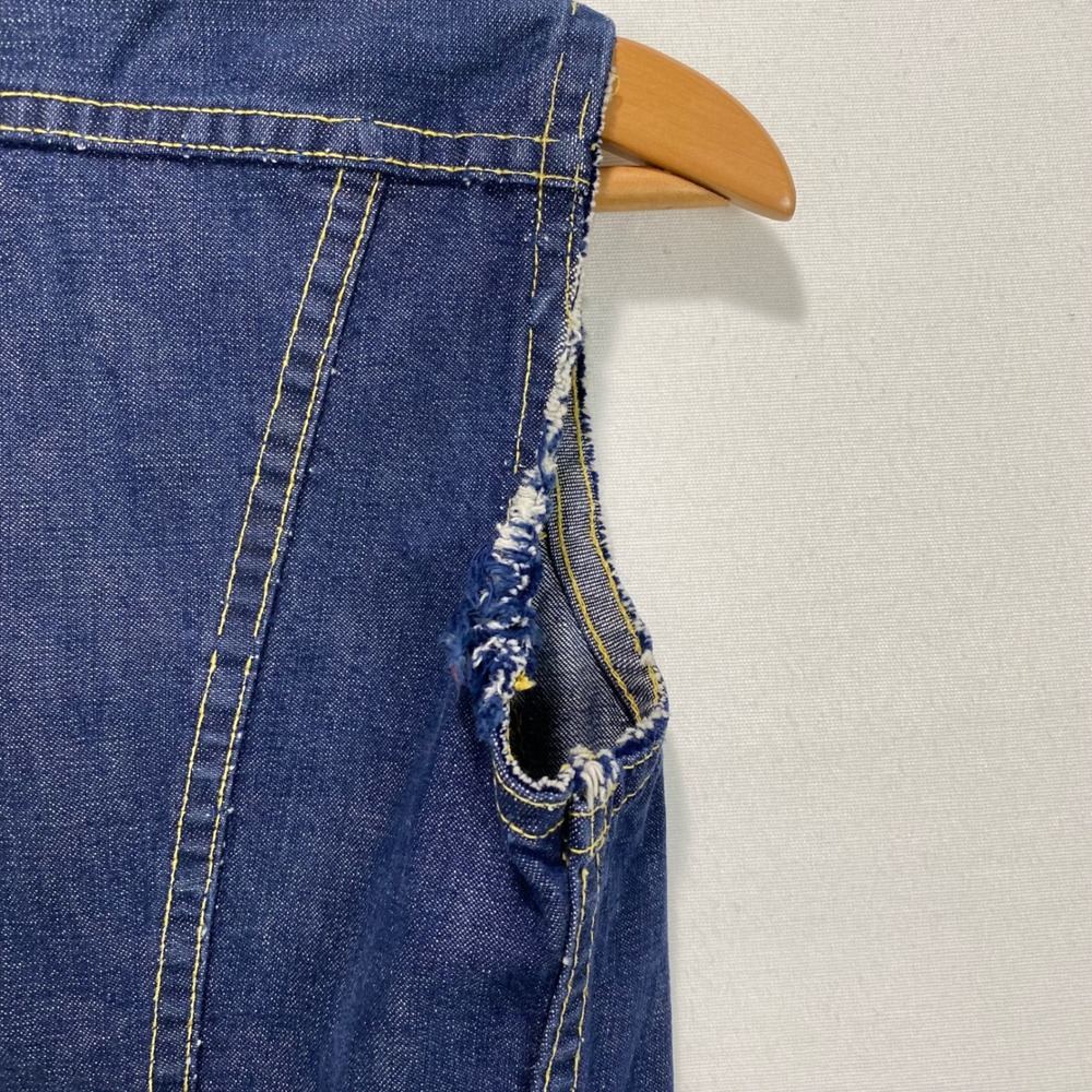 VTG Lee Denim Sanforized Jean Sleeveless Jacket‎  Womens S Destressed Union Made - Picture 5 of 9